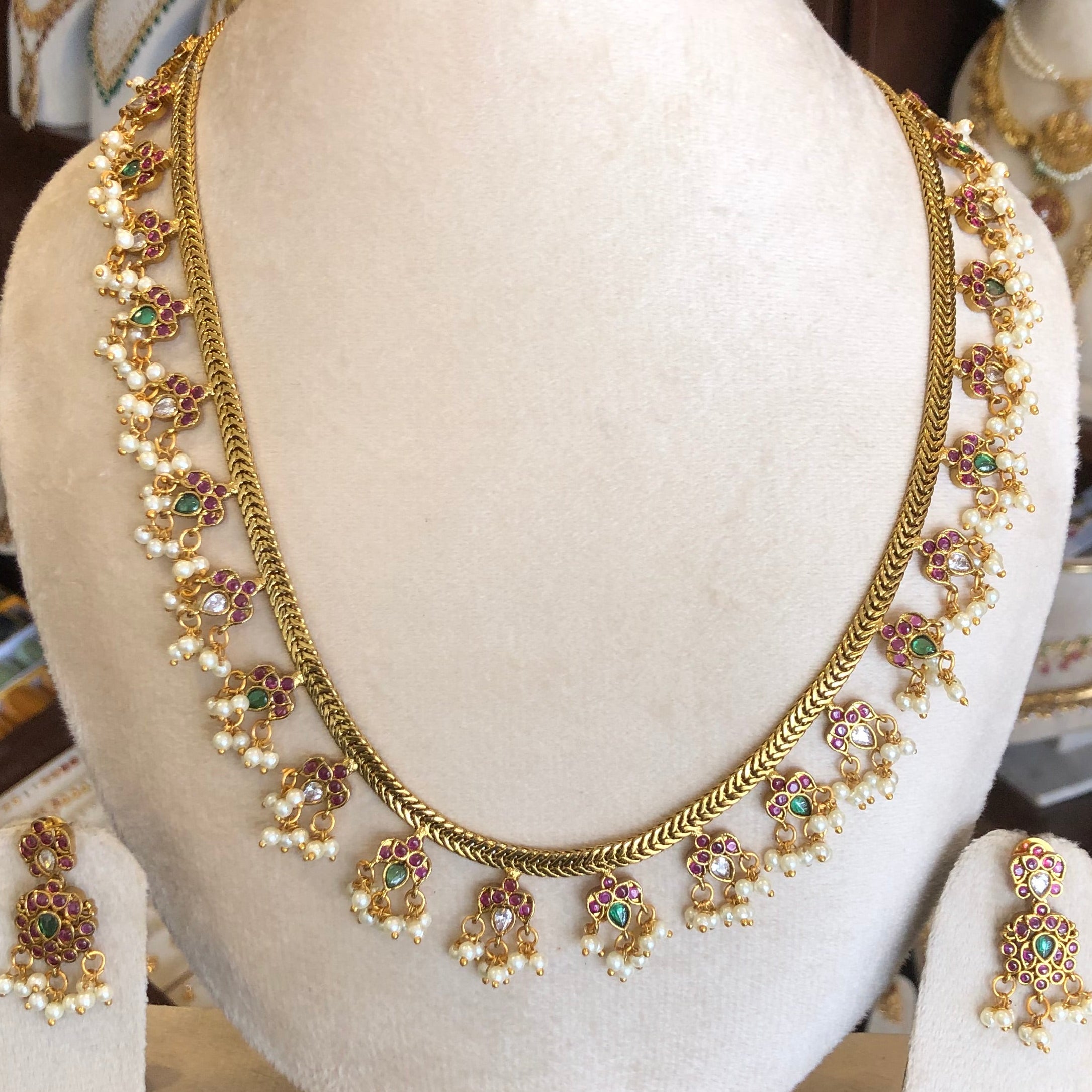 Premium beads long necklace